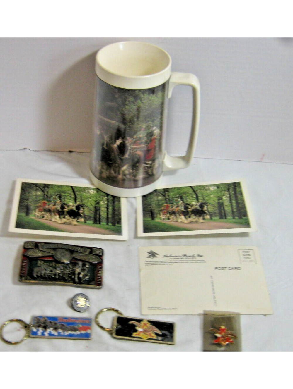 70s Anheuser Busch Budweiser Clydesdale horses Beer Mug & extra